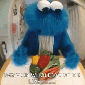 Cookie Monster Vegetables GIF - Cookie Monster Vegetables Veggies GIFs