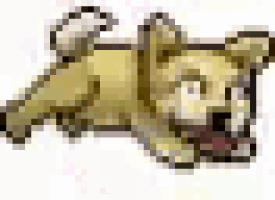 a cartoon drawing of a dog with its mouth open .