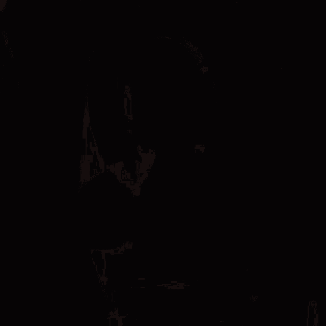 a blurry picture of a person 's face with a white background .