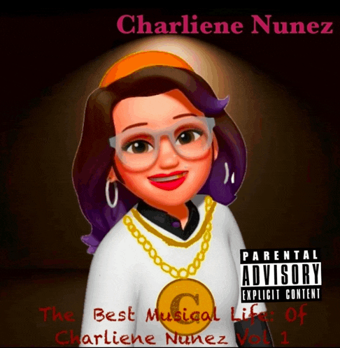 a picture of a girl with a parental advisory label on it