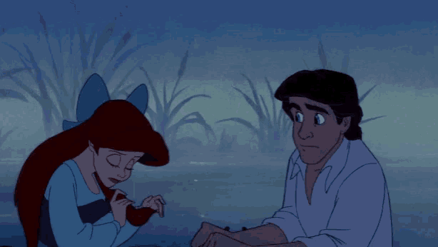 a cartoon of a man and a woman holding hands