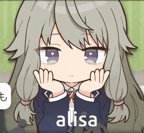 a cartoon of a girl with the word alisa on the bottom right