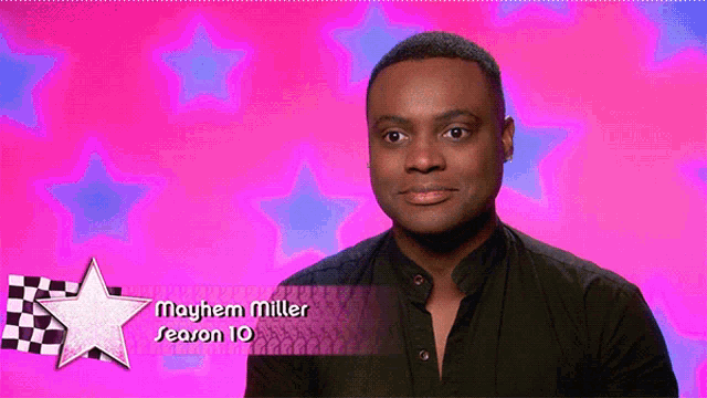 a man in a black shirt with the name mayhem miller on it