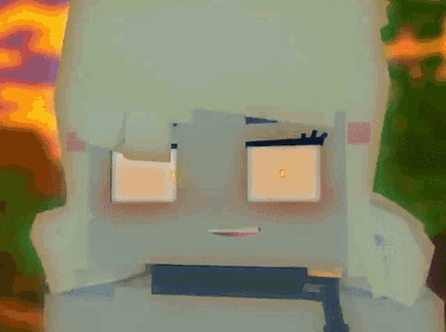 a cartoon character with a tear coming out of his eyes
