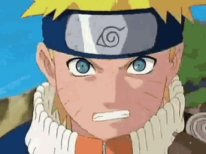 a close up of a cartoon character wearing a headband with a symbol on it .