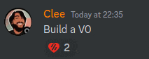 a screenshot of a message from clee today at 22:35