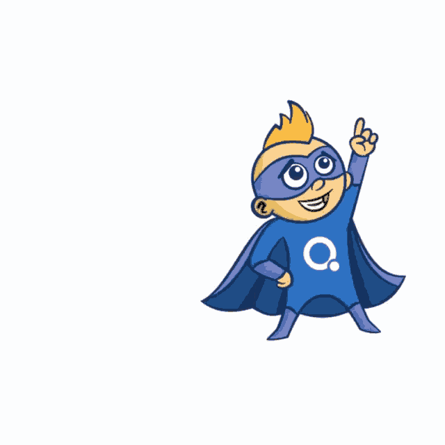 a cartoon character wearing a blue cape and mask with the letter o on his chest