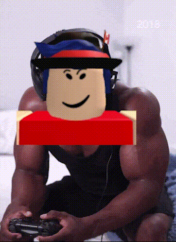 a man wearing headphones and a hat is playing a video game ..