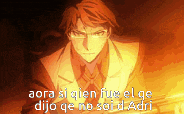 a man in a suit and tie is standing in front of a fire with the words aora si qien fue el ge