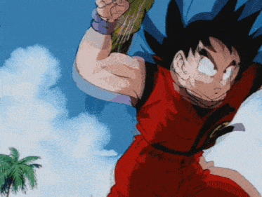 a cartoon drawing of a boy in a red jumpsuit