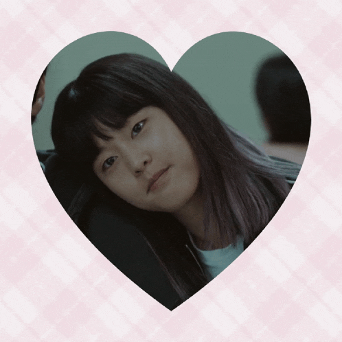a picture of a girl in a heart shape