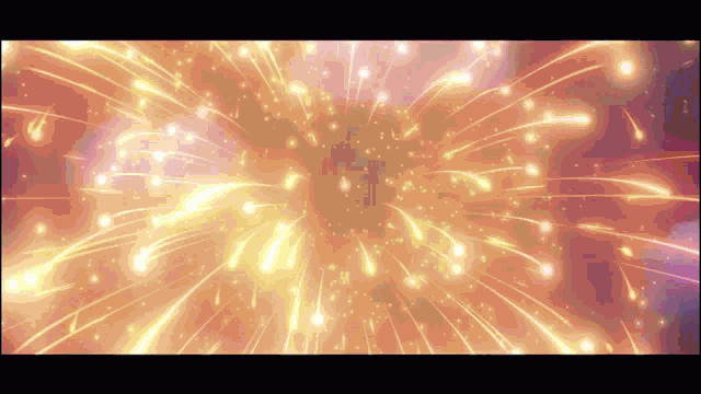 a bunch of fireworks are displayed in the sky
