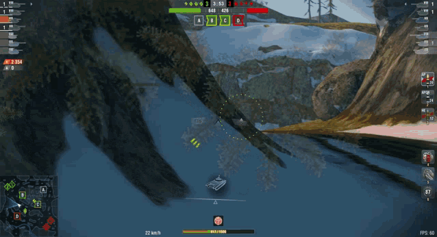 a screenshot of a video game shows a tank being hit by a bomb