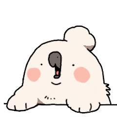 a cartoon drawing of a koala bear laying down with its mouth open .