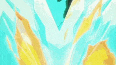 a close up of a yellow and blue colored object