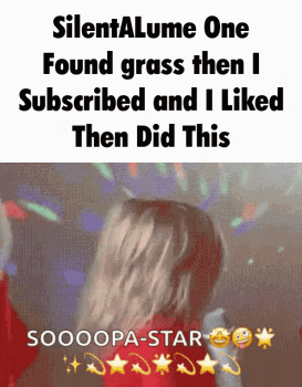 a picture of a girl with a caption that says silentalume one found grass then i subscribed