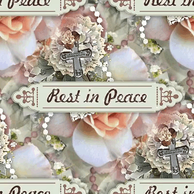 a seamless pattern with flowers and a sign that says " rest in peace "