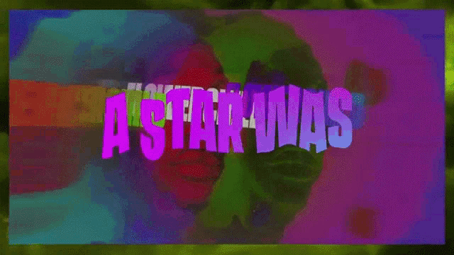 a poster that says a star was born in white letters