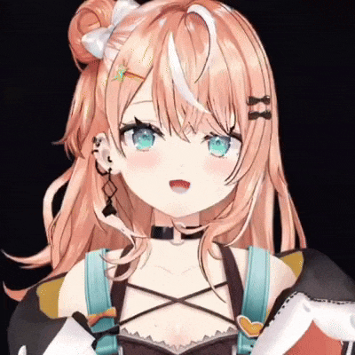 a close up of a 3d anime girl with long pink hair and blue eyes .