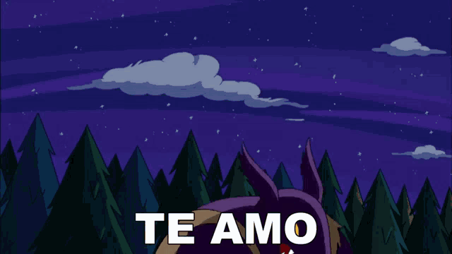 a cartoon of a werewolf with the words te amo below it