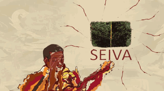 a drawing of a person with the word seiva on the bottom