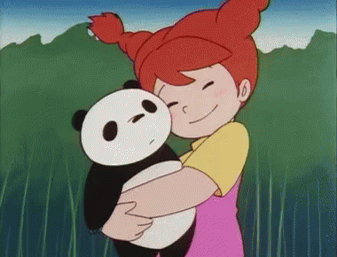 パンダコパンダ　高畑勲　宮崎 駿　よしよし　ハグ　ぎゅー GIF - Panda Kopanda Hug Snuggle GIFs