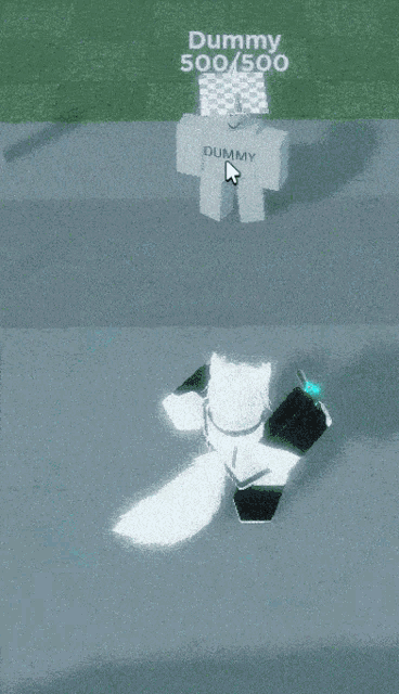a cartoon character with the word dummy written on his back