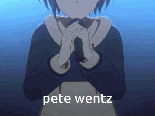 a picture of a girl holding a microphone with the name pete wentz on the bottom