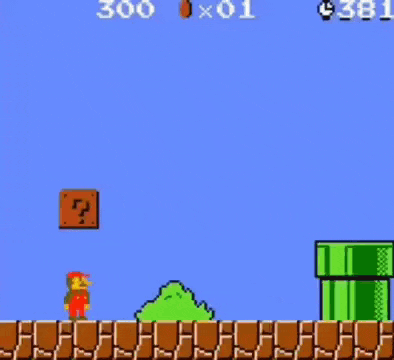 a cartoon character is flying through the air in a video game while a fireball is exploding in the background .