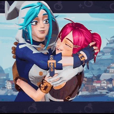 a couple of anime characters hugging each other