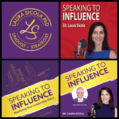 a woman is on the cover of a book called speaking to influence by dr. laura sicola phd