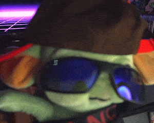 a close up of a person wearing sunglasses and a shirt that says fang on it