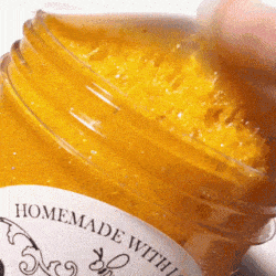 a close up of a jar of homemade with love