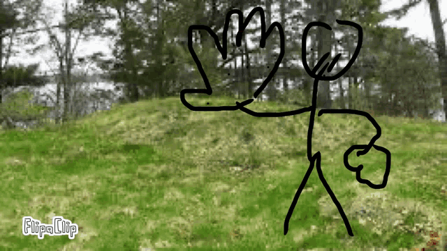 a drawing of a stick figure with the words flipa clip on the bottom right