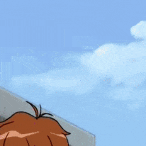 a cartoon character is flying through the air while holding a flower .