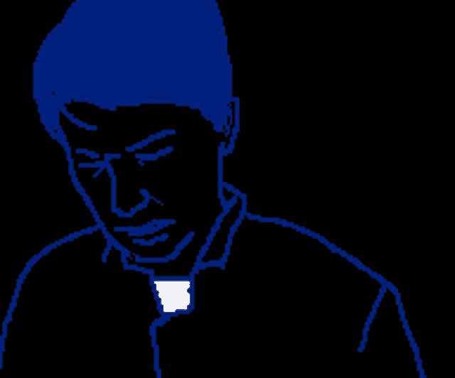 a pixel art of a man and a woman with blood coming out of their eyes