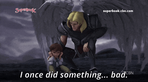 an advertisement for superbook shows a man kneeling next to a child