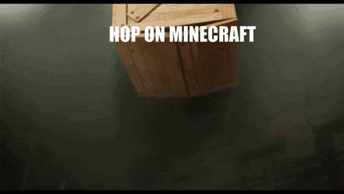 a hulk holding a chicken in a boxing ring with the words hop on minecraft written above him