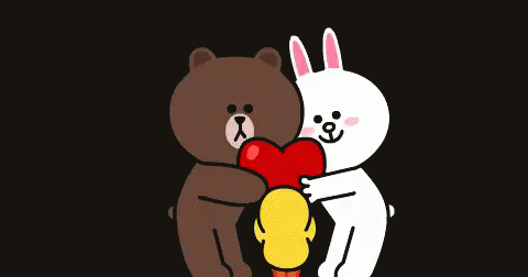 Brown And Cony Love Burst GIF - Love Happy Hepi GIFs