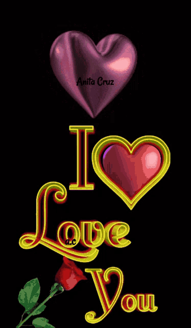 an animated heart with the words i love you on it