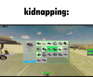 a screenshot of a video game with the words kidnapping written above it