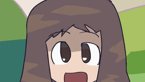 a cartoon of a girl with a surprised expression on her face