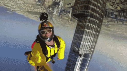 Base Jumping Off The Tallest Building In The World GIF - Base Jumping Burj Khalifa Spinning GIFs