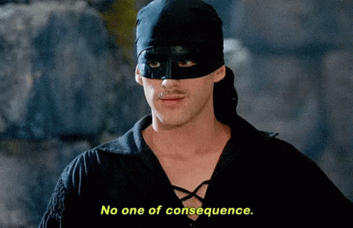 Princess Bride No One GIF - Princess Bride No One Consequence GIFs