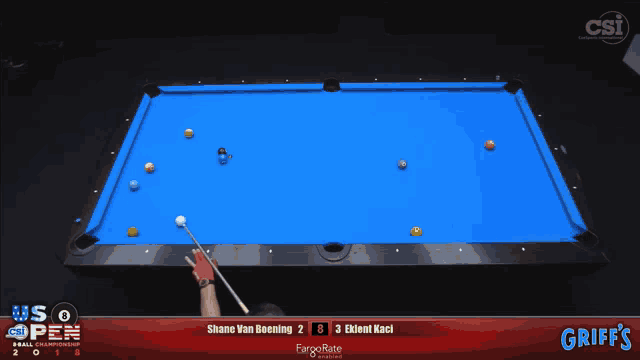 a pool table with a griff 's logo on the bottom