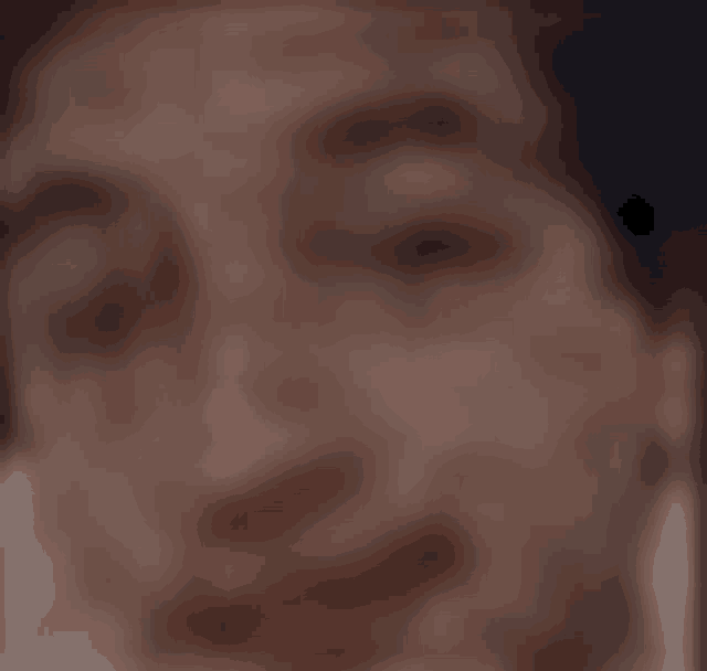 a close up of a man 's face with a blurry background .