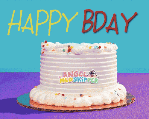a birthday cake with the words happy bday on it