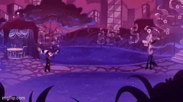 a cartoon scene with the words weeell f * ck you written in red