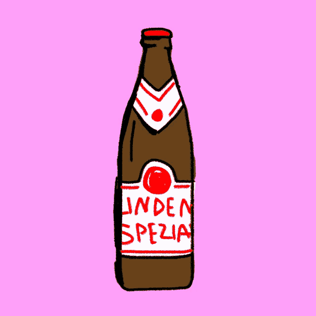 a cartoon drawing of a bottle of finden spezial