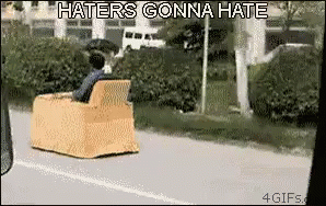 Bye Haters GIF - Haters Gonna Hate Couch Car GIFs